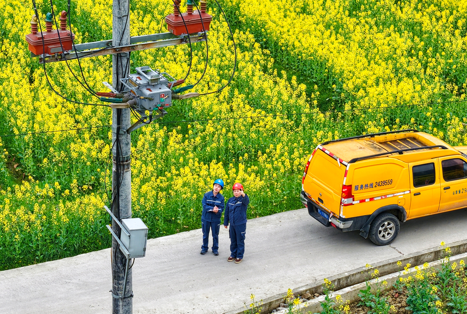 万物复苏，春耕备耕正当时。南方电网工作人员深入田间地头，对涉农线路、灌溉用电设备开展“拉网式”巡检，及时消除用电隐患，确保农户春耕生产用上“及时电、放心电”。